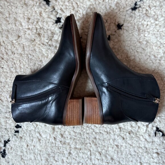 Cole Haan women's size 7.5B black leather Maci booties goth whimsigoth minimal - Picture 9 of 9